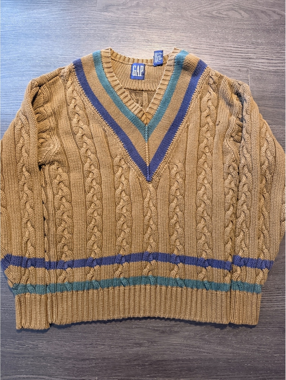 Vintage 90s Gap Cable Knit Cricket Sweater
